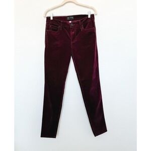 Kut from the Kloth Women Pants Sz 4 Burgundy Corduroy Low Rise Retro Fall Preppy
